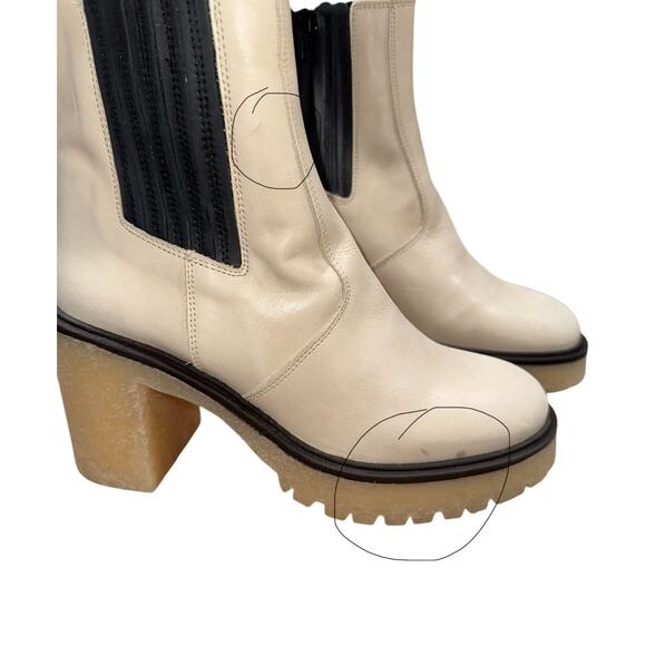 NIB! Free People Leather James Chelsea Chunky Boot in White - Size EU 39 - Picture 13 of 13